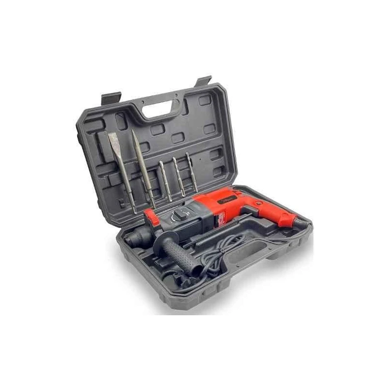 Hillgrove HG0085 1200W 26mm Red Hammer Drill Machine with 5 Bits and Carry Case image-5