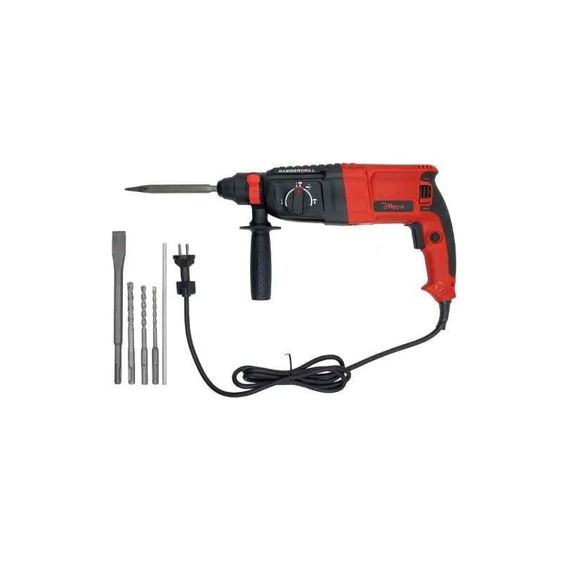 Hillgrove HG0086 1200W 26mm Red Hammer Drill Machine with 4 Bits image-4