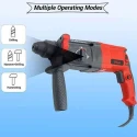 Hillgrove HG0084 1200W 26mm Red Hammer Drill Machine with 5 Bits image-2