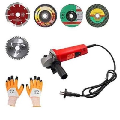 Hillgrove HGCM20M1 11000rpm Angle Grinder with Gloves and 5-Piece 100mm Cutting Wheel Set image-1
