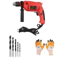 Hillgrove HGCM144 700W 2800rpm 13mm Drill Machine with Gloves and 5-Piece Wood Drill Bit Set image-1