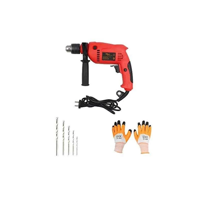 Hillgrove HGCM074 700W 2800rpm 13mm Drill Machine with Gloves and 5-Piece Drill Bit Set image-1