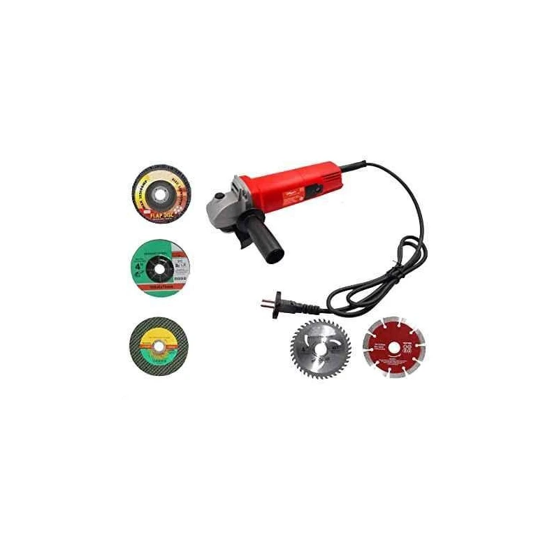 Hillgrove HGANG2B5M1 100mm Metal Angle Grinder with 5-Piece Wheel Set image-1