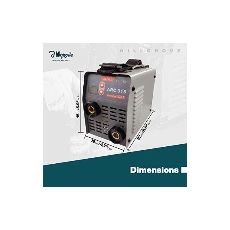 Hillgrove HGCM941 ARC315 315A IGBT MMA Inverter Welding Machine with Welding Holder and Earth Clamp image-2