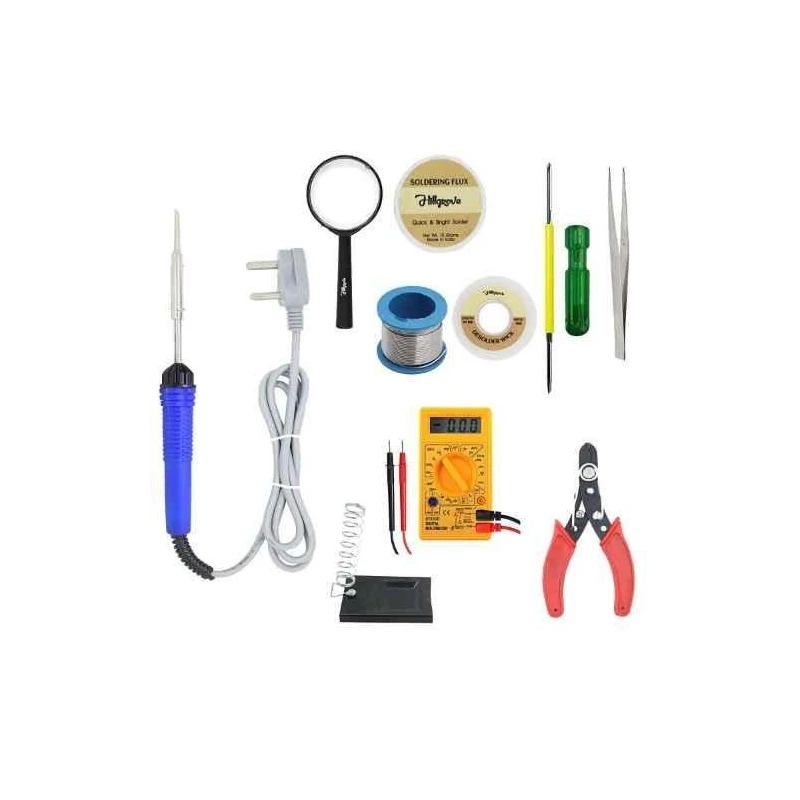 Hillgrove HGCM271M1 25W 10-in-1 Mobile Flat Tip Soldering Iron Equipment Tool Kits and Digital Multimeter Combo image-3