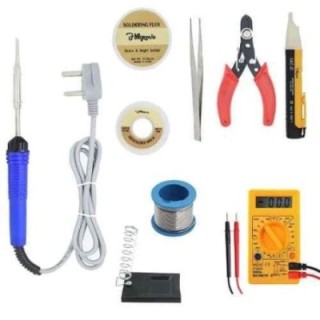 Hillgrove HGCM415M1 25W Mobile Flat Tip Soldering Iron Equipment Tool Kits with Digital Multimeter & Voltage Tester image-3