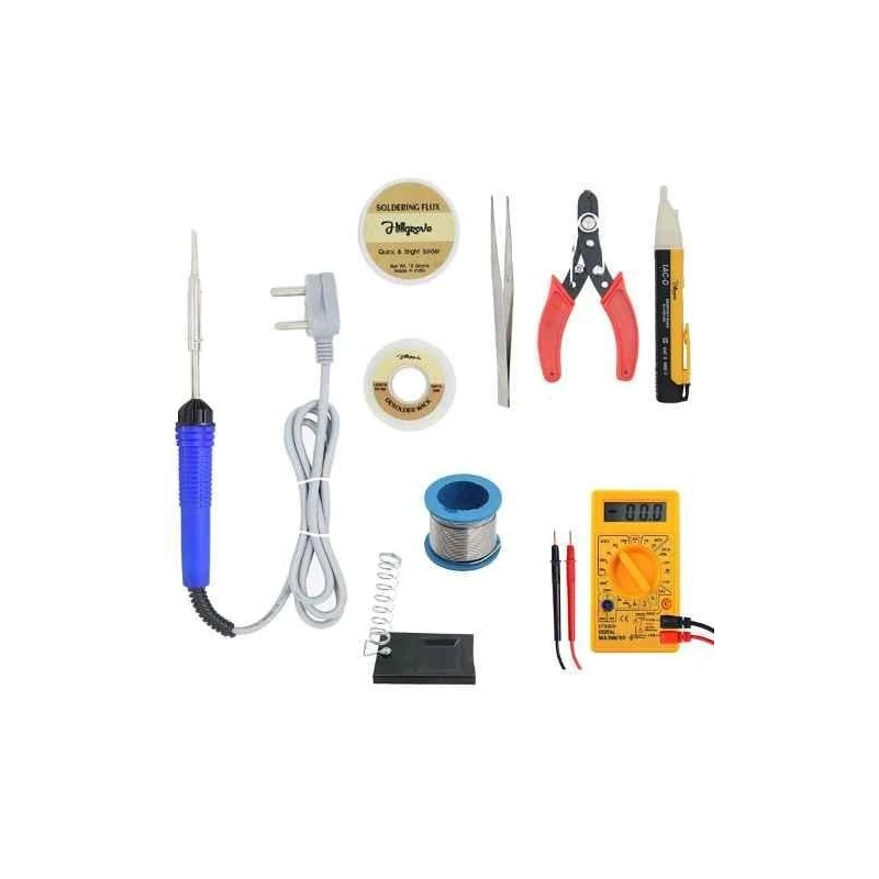 Hillgrove HGCM415M1 25W Mobile Flat Tip Soldering Iron Equipment Tool Kits with Digital Multimeter & Voltage Tester image-3