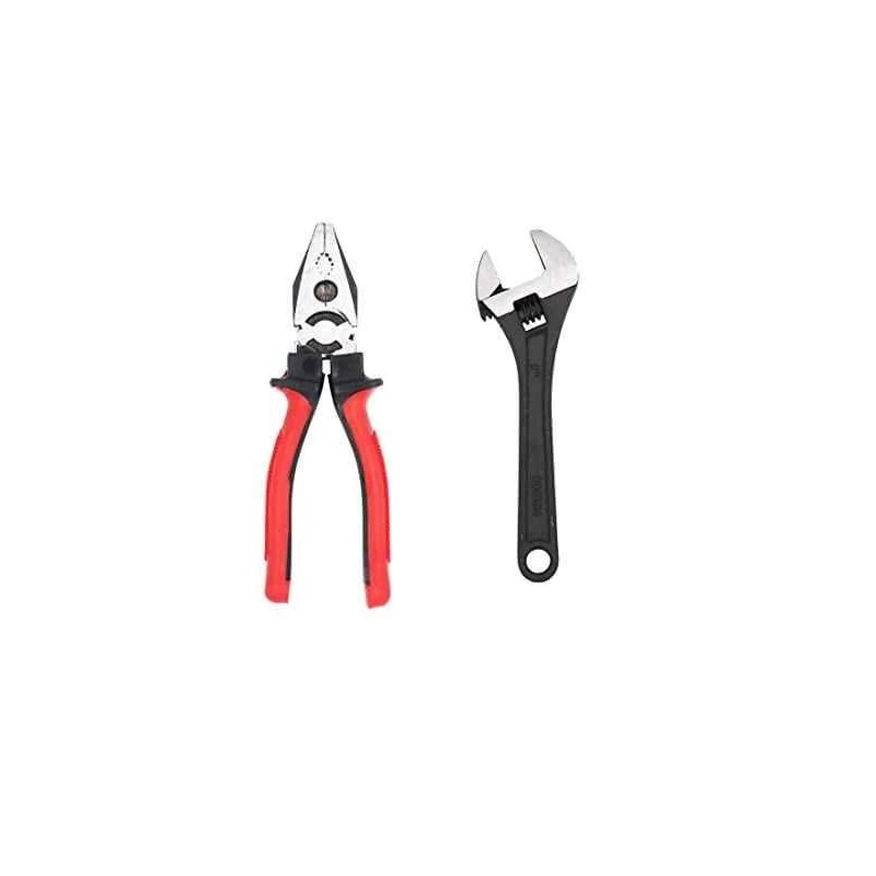 Hillgrove HGCM261 Carbon Steel 8 inch Adjustable Wrench with Combinational Plier Set image-1