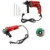 Hillgrove HGCM18M1 4 inch Angle Grinder with 1000W Drill Machine & 5 Drill Bits Set