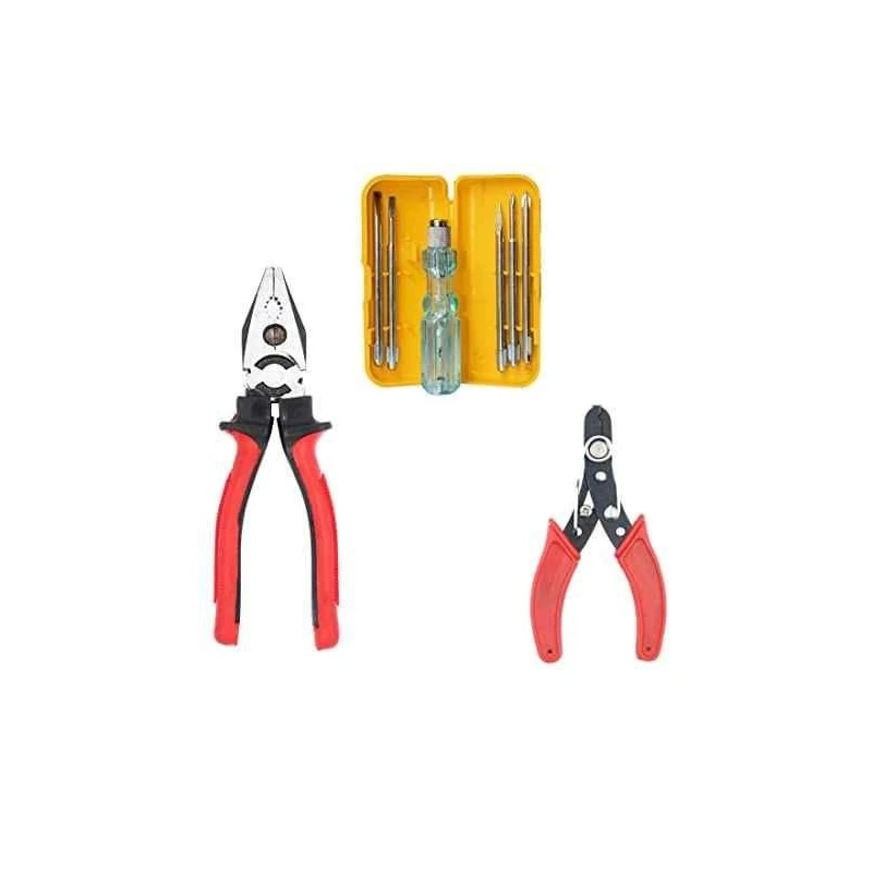 Hillgrove HGCM235 Chrome Vanadium Steel 8 inch Plier with Wire Cutter & 5 in 1 Screwdriver Set image-1