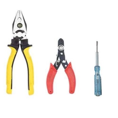 Hillgrove HGCM240 Chrome Vanadium Steel 8 inch Plier with Wire Cutter & Analog Line Tester Set image-1