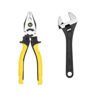 Hillgrove HGCM262 Carbon Steel 8 inch Adjustable Wrench with Combinational Plier Set image-1