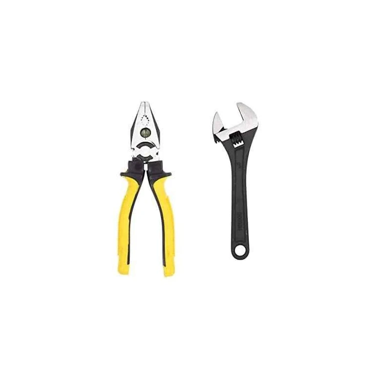 Hillgrove HGCM262 Carbon Steel 8 inch Adjustable Wrench with Combinational Plier Set image-1