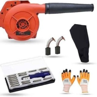 Hillgrove HGCM1131 Plastic Red Electric Air Blower with Carbon Brushes Gloves & 16 in 1 Screwdriver image-1