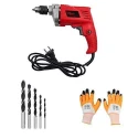 Hillgrove HGCM146 550W 2800rpm 10 mm Drill Machine with Gloves & 5 Pcs Wood Drill Bit Set image-1