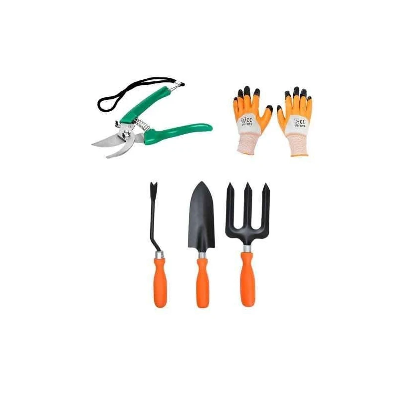 Hillgrove HGCM188M1 5 Pcs Gardening Tool Set with Cultivator Weeder Trowel Pruner & Hand Gloves image-1