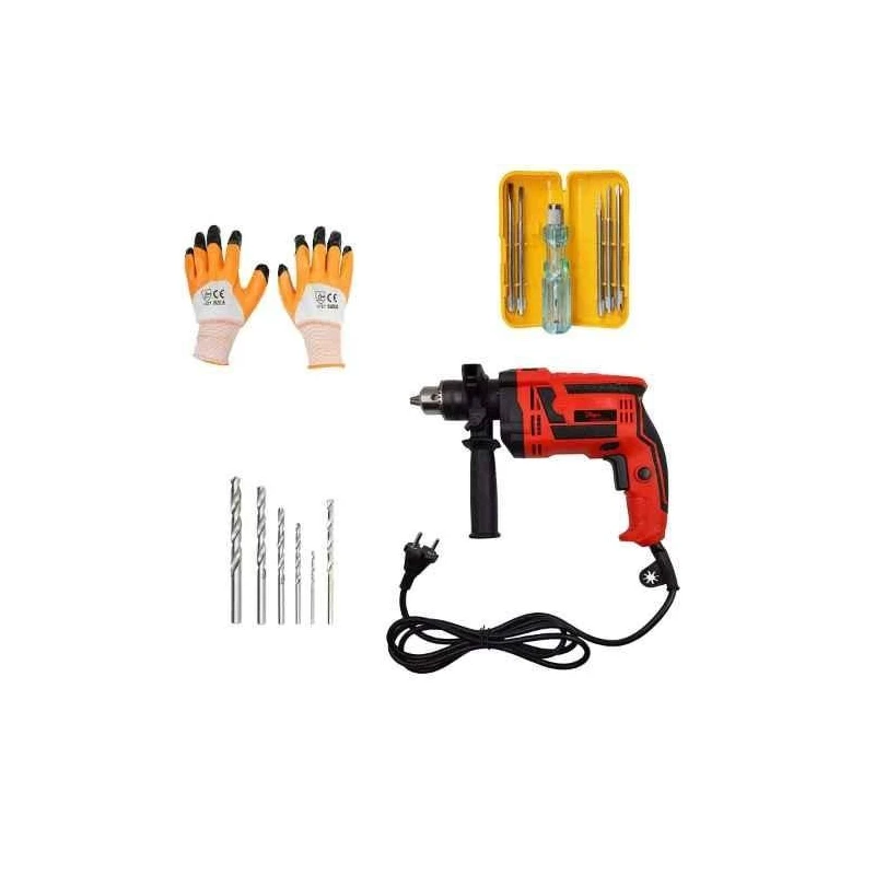 Hillgrove HGCM325M1 1000W 13mm Drill Machine Kits with Gloves Screwdriver & Drill Bits image-3
