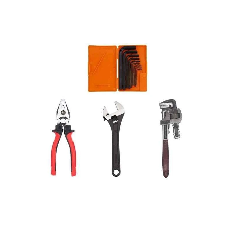 Hillgrove HGCM312M1 9 Pcs Hex Allen Key Set with Wrenches and Plier image-1