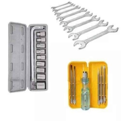 Hillgrove HGCM406M1 Carbon Steel Yellow & Gray Combination Spanner Set image-1