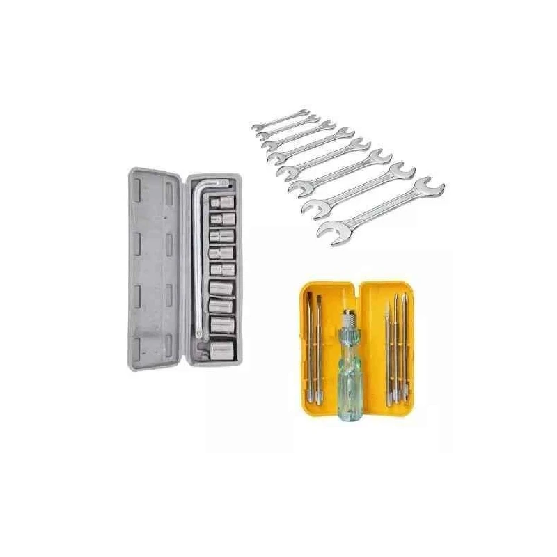 Hillgrove HGCM406M1 Carbon Steel Yellow & Gray Combination Spanner Set image-1
