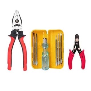 Hillgrove HGCM245 Chrome Vanadium Steel 5 in1 Screwdriver with 8 inch Plier & Wire Cutter Tool Kits image-1