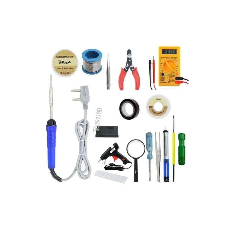 Hillgrove HGCM276M1 16-in-1 Mobile Flat Tip Soldering Equipment Tool Glue Gun Kits with Digital Multimeter image-4