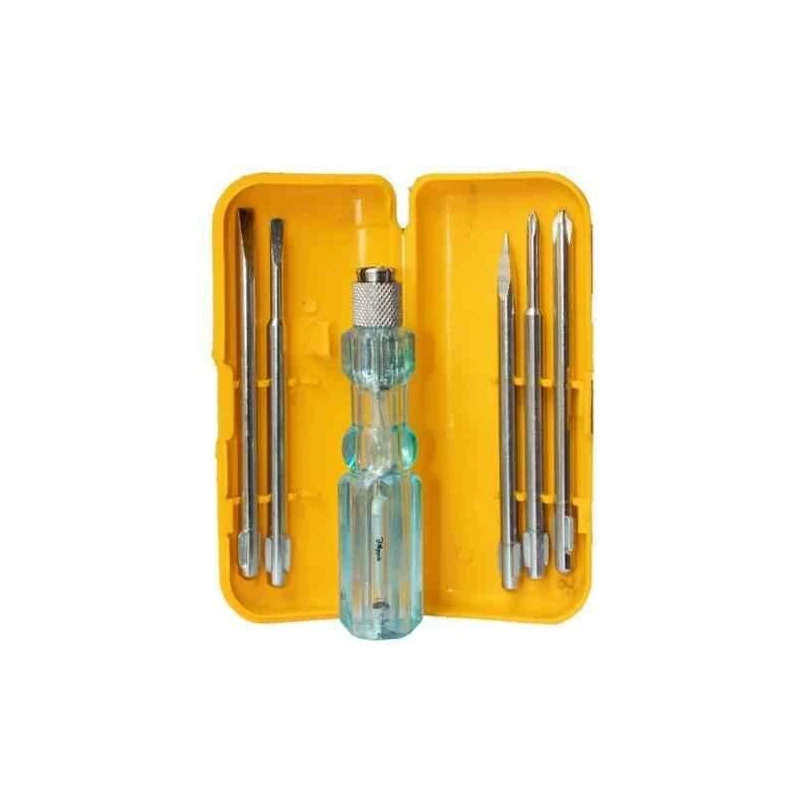 Hillgrove HG0039 5-in-1 Multipurpose Repair Screwdriver Tool Kits with Neon Bulb Tester image-1