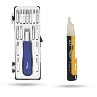 Hillgrove HGCM903 16-in-1 Portable Pocket Screwdriver Set with Non-Contact Voltage Tester image-1