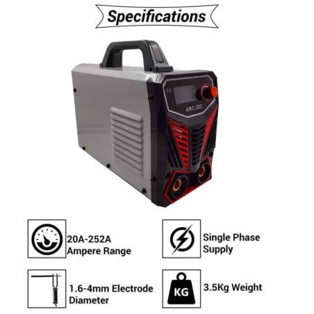 Hillgrove HGCM298M1 252A MMA Inverter Arc Welding Machine and 850W Angle Grinder Combo image-1
