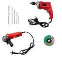 Hillgrove HGCM38M1 4 inch Angle Grinder with 550W Drill Machine and 5 Drill Bits Set image-1