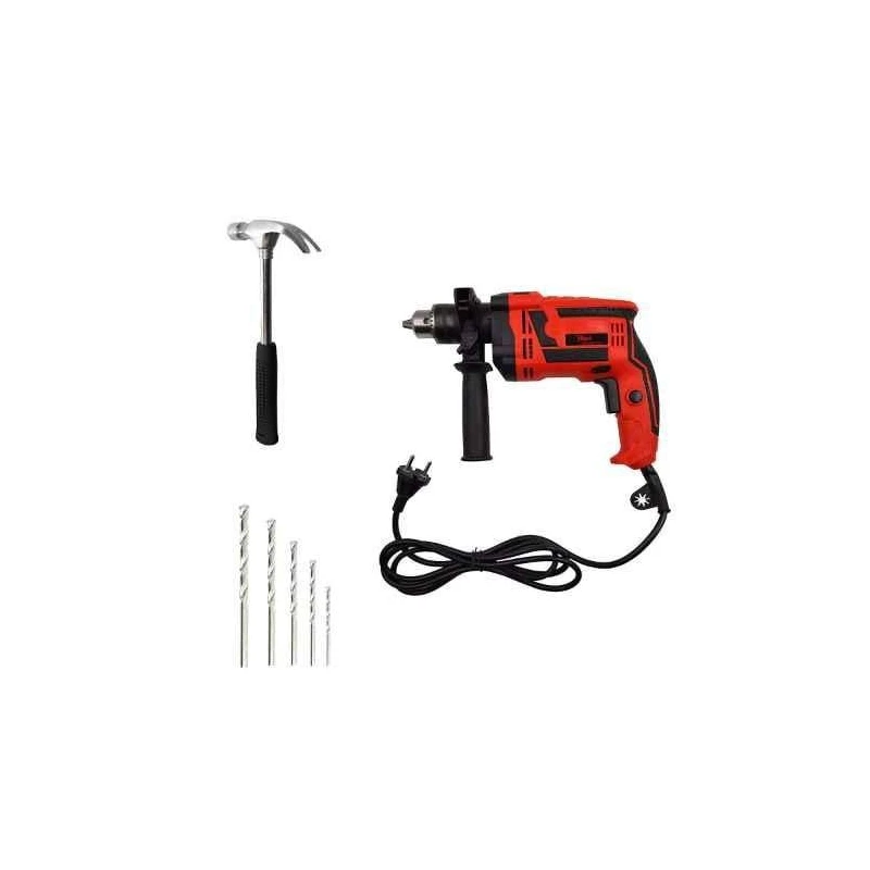 Hillgrove HGCM225M1 1000W 13mm Drill Machine with 5 Masonry Bits and Claw Hammer image-2