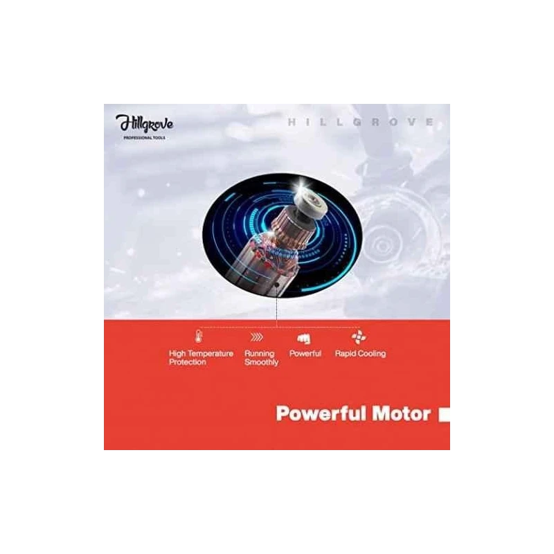 Hillgrove HGANG6B1M2 100mm 11000rpm Angle Grinder with Grinding Wheel Set image-3