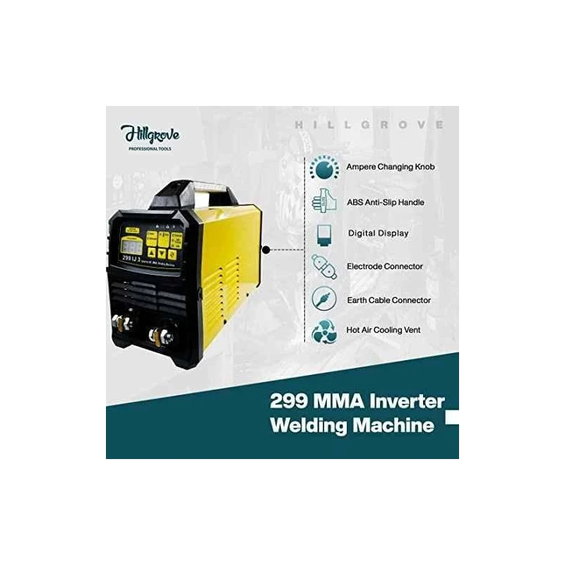 Hillgrove HGCM966 299A IGBT MMA Inverter Welding Machine with Welding Holder & Earth Clamp image-1