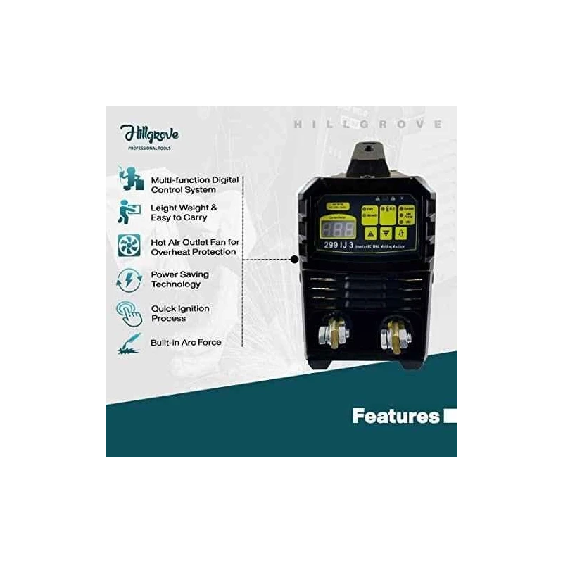 Hillgrove HGCM966 299A IGBT MMA Inverter Welding Machine with Welding Holder & Earth Clamp image-5