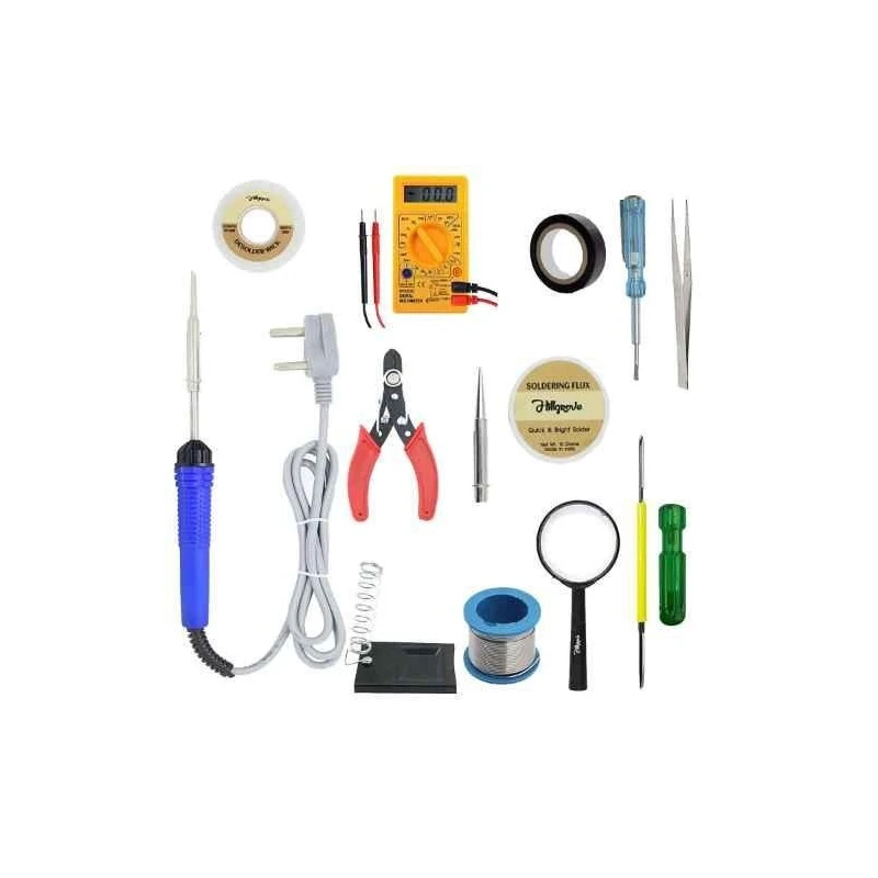 Hillgrove HGCM272M1 25W 13-in-1 Mobile Flat & Pointed Tip Soldering Iron Tool Kits & Digital Multimeter Combo image-4