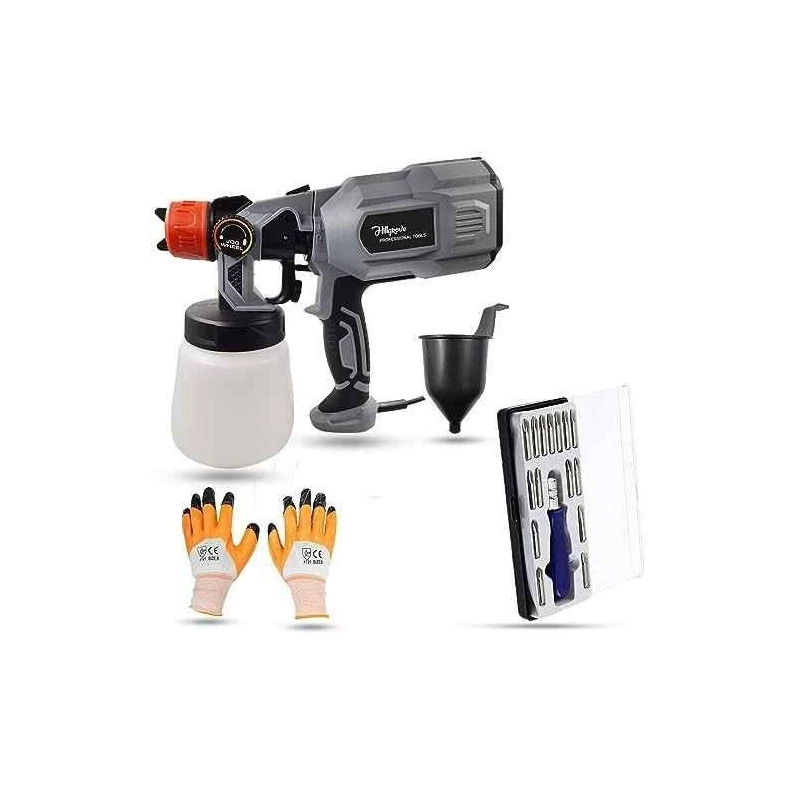 Hillgrove HGCM1301 Plastic DIY HVLP Paint Sprayer Gun with Gloves & 16 in 1 Screwdriver image-5