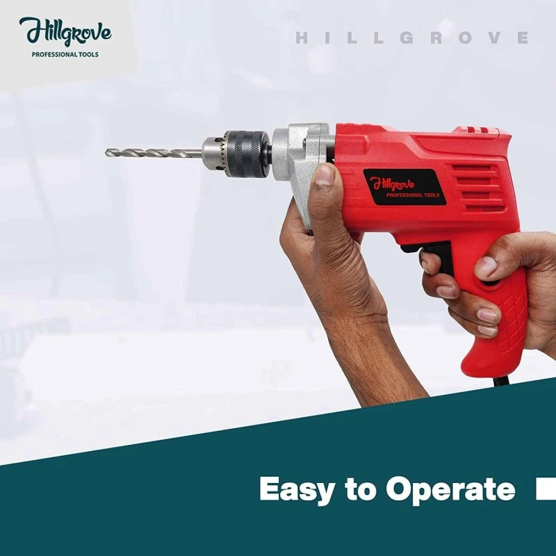 Hillgrove HGCM249M1 Drill Machine with Gloves 5 Pcs of HSS Wood & Masonry Drill Bit image-4