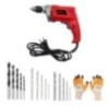 Hillgrove HGCM249M1 Drill Machine with Gloves, 5 Pcs of HSS, Wood & Masonry Drill Bit