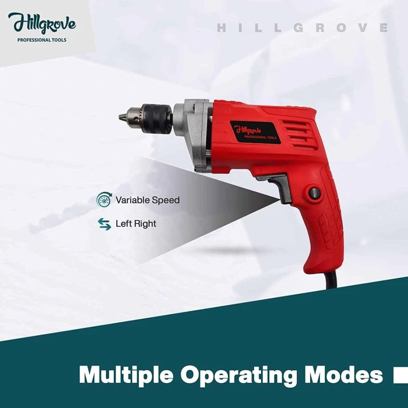 Hillgrove HGCM224M1 550W 10mm Drill Machine with 5 Pcs Masonry Drill Bit & Claw Hammer image-2