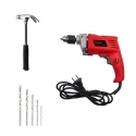 Hillgrove HGCM224M1 550W 10mm Drill Machine with 5 Pcs Masonry Drill Bit & Claw Hammer image-3