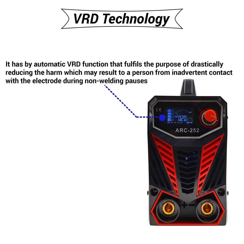 Hillgrove HGCM297M1 252A MMA Inverter Arc Welding Machine with Metal Brush Safety Googles Gloves & 5 Pcs Welding Rod image-3