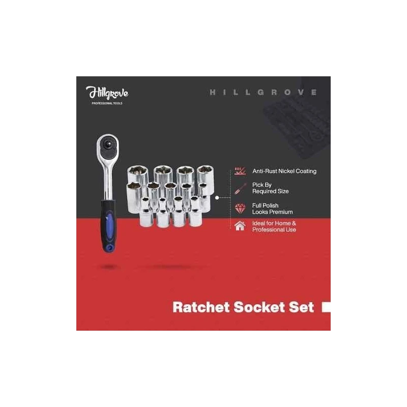 Hillgrove HG0101 32 Pcs of Combination Ratchet Spanner Tool Set with Carry Case image-1