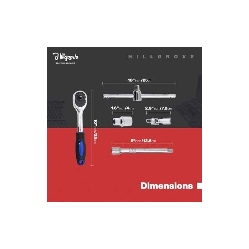 Hillgrove HG0101 32 Pcs of Combination Ratchet Spanner Tool Set with Carry Case image-3