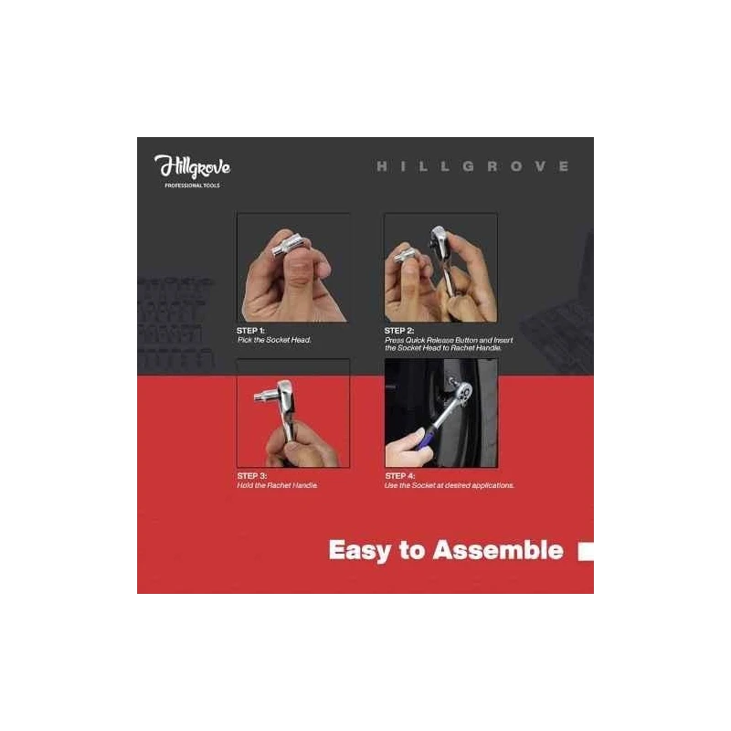 Hillgrove HG0101 32 Pcs of Combination Ratchet Spanner Tool Set with Carry Case image-5