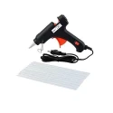 Hillgrove Electric Mini 20W Black Small Hot Gum Glue Gun With 10 Pcs Hot Melt Glue Stick Set image-1