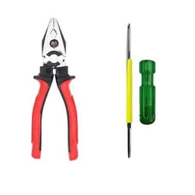 Hillgrove HGCM249 Chrome Vanadium Steel 2 in 1 Multipurpose Screwdriver with 8 inch Combinational Plier Set image-1
