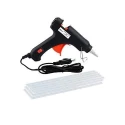 Hillgrove Electric Mini 20W Black Small Hot Gum Glue Gun With 15 Pcs Hot Melt Glue Stick Set image-1