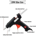 Hillgrove Electronic Mini 20W Black Small Hot Gum Glue Gun With 20 Pcs Hot Melt Glue Stick Set image-5