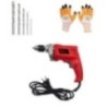Hillgrove HGCM077 Drill Machine with Gloves & 5 Pcs HSS Drill Bit Set