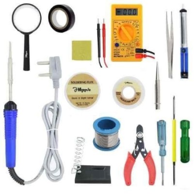Hillgrove HGCM273M1 25W 15-in-1 Mobile Flat & Pointed Tip Soldering Iron Equipment Tool Kits & Digital Multimeter Combo image-5